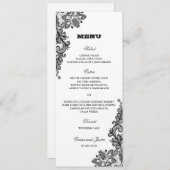 Black  Lace Elegant Wedding Menu (Voorkant / Achterkant)