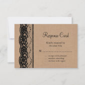 Black Lace en Burlap RSVP (Voorkant)
