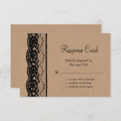 Black Lace en Burlap RSVP (Voorkant / Achterkant)