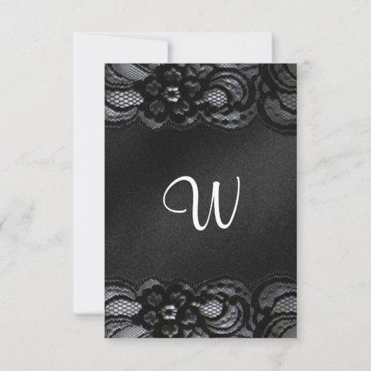 Black Lace en Satin Sweet 16 Celebration Party Kaart (Achterkant)