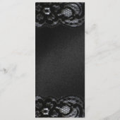 Black Lace en Satin Wedding Menu Card (Achterkant)