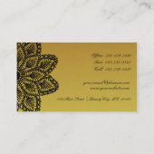 Black Lace Gold Hair en Beauty Salon Appointment Afsprakenkaartje (Achterkant)
