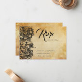 Black Lace Gothic-reactiekaart Notitiekaartje (Voorkant / Achterkant in situ)