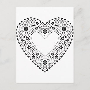 Black Lace Heart Briefkaart