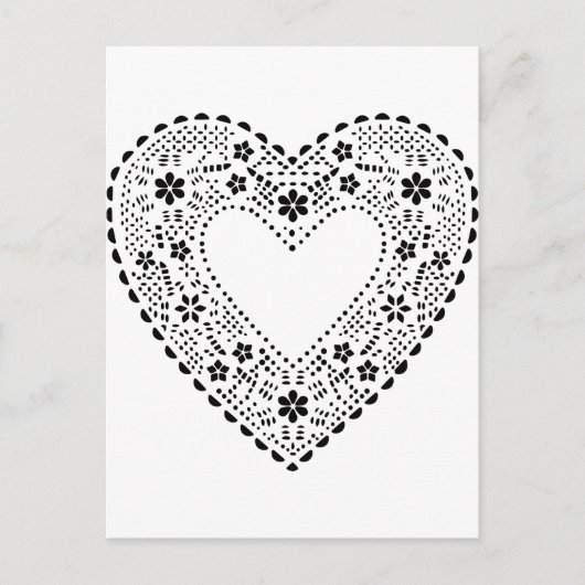 Black Lace Heart Briefkaart (Voorkant)