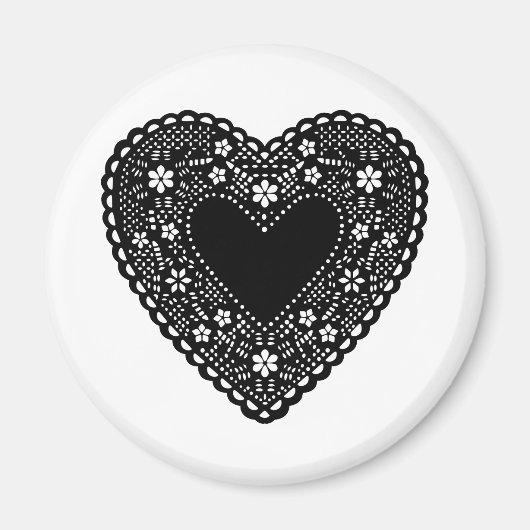 Black Lace Heart Magneet (Voorkant)
