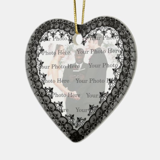 Black Lace Heart Ornament (Links)