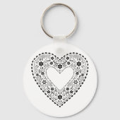 Black Lace Heart Sleutelhanger (Voorkant)