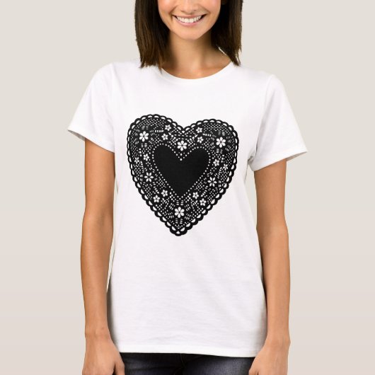 Black Lace Heart T-shirt (Voorkant)