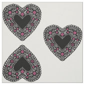 Black Lace Hearts Stof (Swatch)