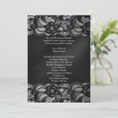 Black Lace Invitation Kaart (Staand voorkant)
