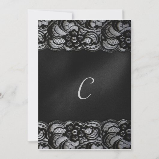 Black Lace Invitation Kaart (Achterkant)