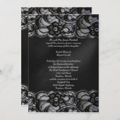 Black Lace Invitation Kaart (Voorkant / Achterkant)
