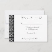 Black Lace Invite-reactiekaart RSVP Kaartje (Voorkant)