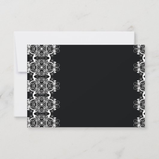 Black Lace Invite-reactiekaart RSVP Kaartje (Achterkant)