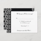 Black Lace Invite-reactiekaart RSVP Kaartje (Voorkant / Achterkant)