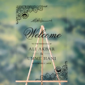 Black Lace Islamic Muslim Wedding Welcome Sign Acryl Bord (Neutraal)