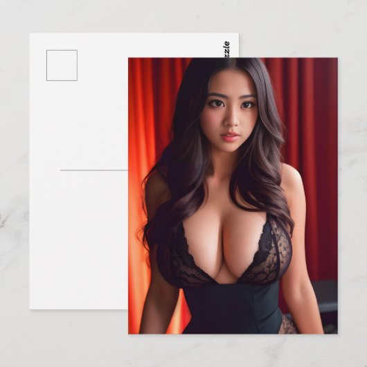 Black Lace Lingerie Briefkaart (Voorkant / Achterkant)