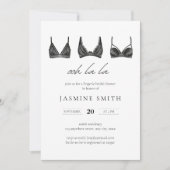Black Lace Lingerie Vrijgezellenfeest Modern Invit Kaart (Voorkant)