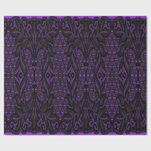 Black Lace Lolita Gothic Wrapping Paper Cadeaupapier (Vlak)