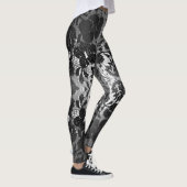 Black Lace-look Over White Feminine Alluring Leggi Leggings (Rechts)