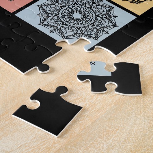 Black Lace Mandalas Applique Patchwork-ontwerp Legpuzzel (Zijkant)