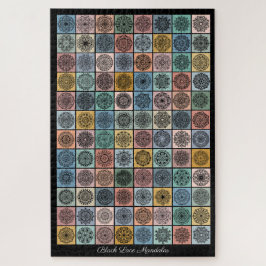 Black Lace Mandalas Applique Patchwork-ontwerp Legpuzzel