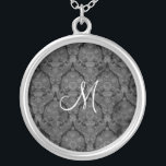 Black Lace Monogram Sterling Silver Ketting<br><div class="desc">Mooie Lace Sterling Silver Ketting - achtergrond kleur kan worden veranderd.. Geweldig als huwelijksgunst,  huwelijksgeschenk,  verjaardagscadeau of vakantiegift.</div>