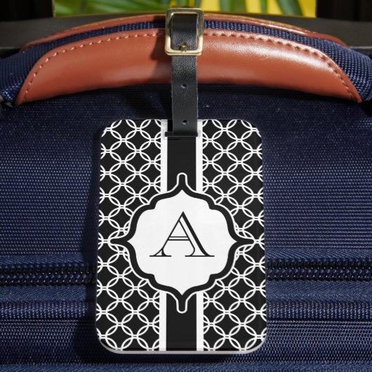 Black Lace Monogrammed Bagagelabel (Voorkant Insitu 2)