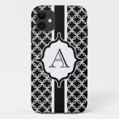 Black Lace Monogrammed iPhone Case Mate (Achterkant)