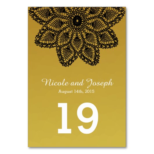Black Lace - nummer van de trouwtafel Kaart (Achterkant)