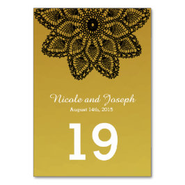 Black Lace - nummer van de trouwtafel Kaart