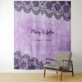 Black Lace Paars Gothic Weddenschap Foto Wandkleed (In situ)