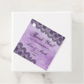 Black Lace Paars Gothic Wedding Bedankjes Labels (In situ)