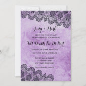 Black Lace Paars Gothic Wedding Kaart (Voorkant)