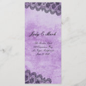 Black Lace Paars Gothic Wedding Menu (Achterkant)