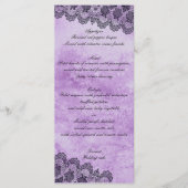 Black Lace Paars Gothic Wedding Menu (Voorkant)