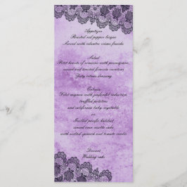 Black Lace Paars Gothic Wedding Menu