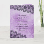 Black Lace Paars Gothic Wedding Programma (Voorkant)