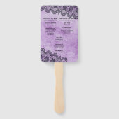 Black Lace Paars Gothic Wedding Programme Handwaaier (Achterkant)