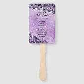Black Lace Paars Gothic Wedding Programme Handwaaier (Voorkant)
