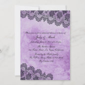 Black Lace Paars Gothic Wedding Rehearsal Dinner Kaart (Voorkant)