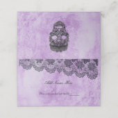 Black Lace Paars Gothic Wedding Table Place Card Plaatskaartje (Buitenkant ongevouwen)
