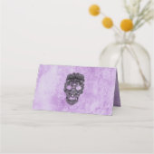 Black Lace Paars Gothic Wedding Table Place Card Plaatskaartje (Achterkant)