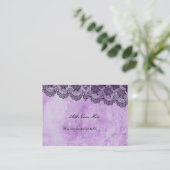 Black Lace Paars Gothic Wedding Table Place Card Plaatskaartje (Staand voorkant)