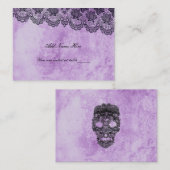Black Lace Paars Gothic Wedding Table Place Card Plaatskaartje (Voorkant / Achterkant)