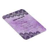 Black Lace Paarse Gothic Wedding Save the Date Magneet (Rechterzijde)