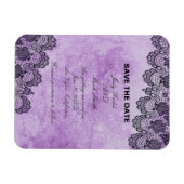 Black Lace Paarse Gothic Wedding Save the Date Magneet (Horizontaal)