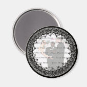 Black Lace Photo Round Magnet (Voorkant / Achterkant)