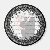 Black Lace Photo Round Magnet (Voorkant)